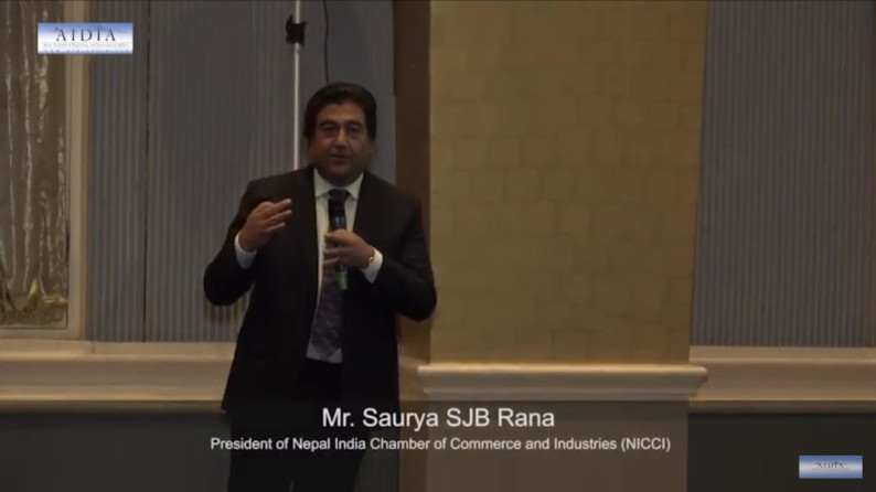 Mr Saurya SJB Rana speaking at AIDIA event